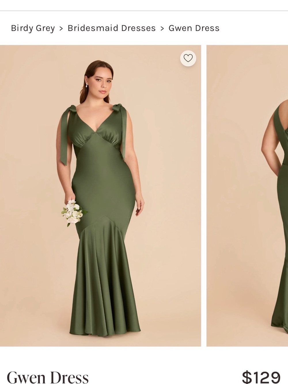 Birdy Grey Gwen Mermaid Dress in Olive